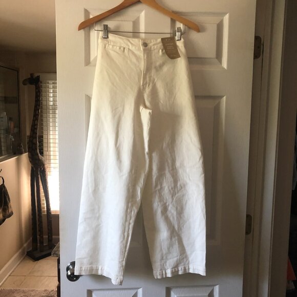 🏷️NWT:  The Curvy Emmett Wide-Leg Crop Pant: Welt Pocket Edition-White Size - Picture 6 of 9